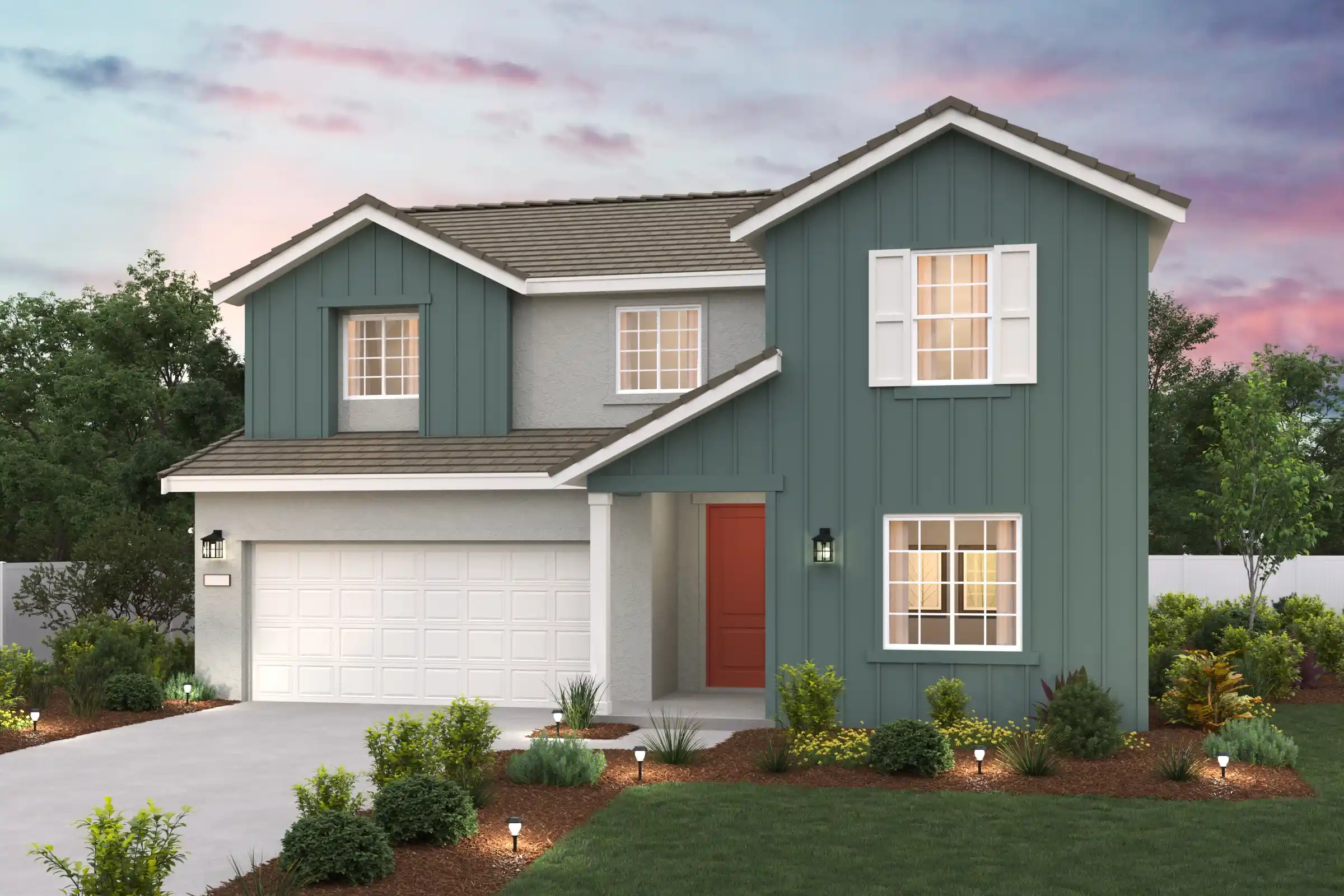 A house with a garage.