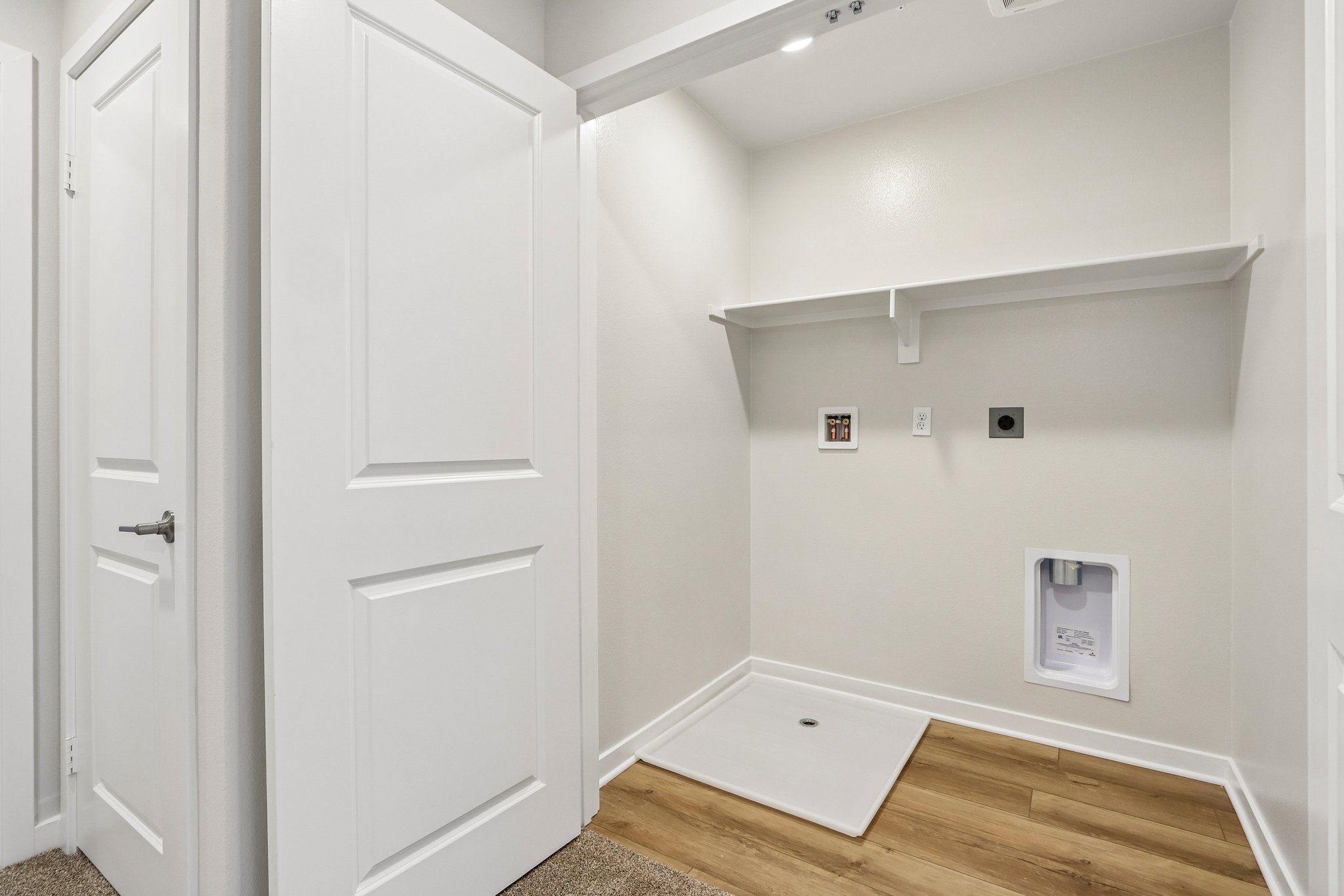 A room with white doors.