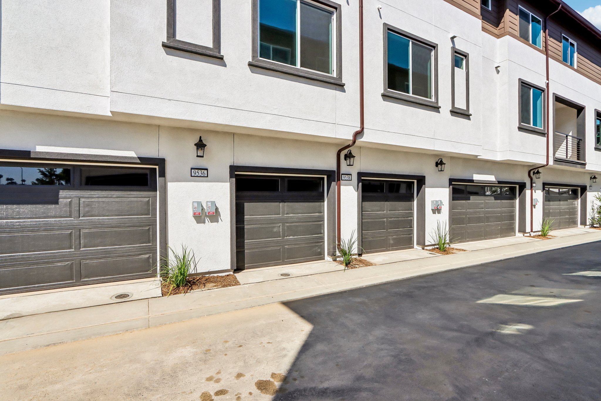 A building with garages.