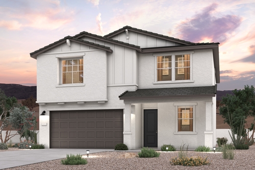 Twilight rendering of a 2-story new home for sale in Surprise, AZ by Century Communities.