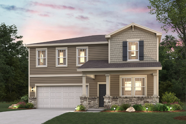 A house with a garage.