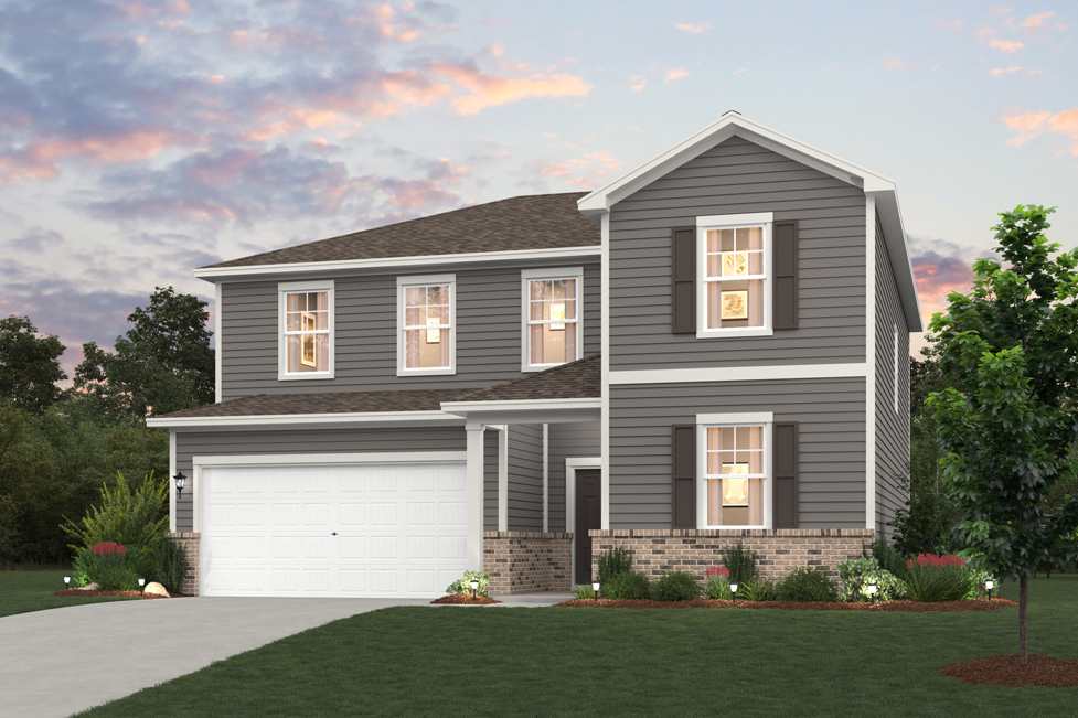 A house with a garage.