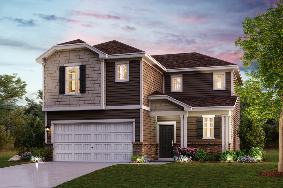 A house with a garage.