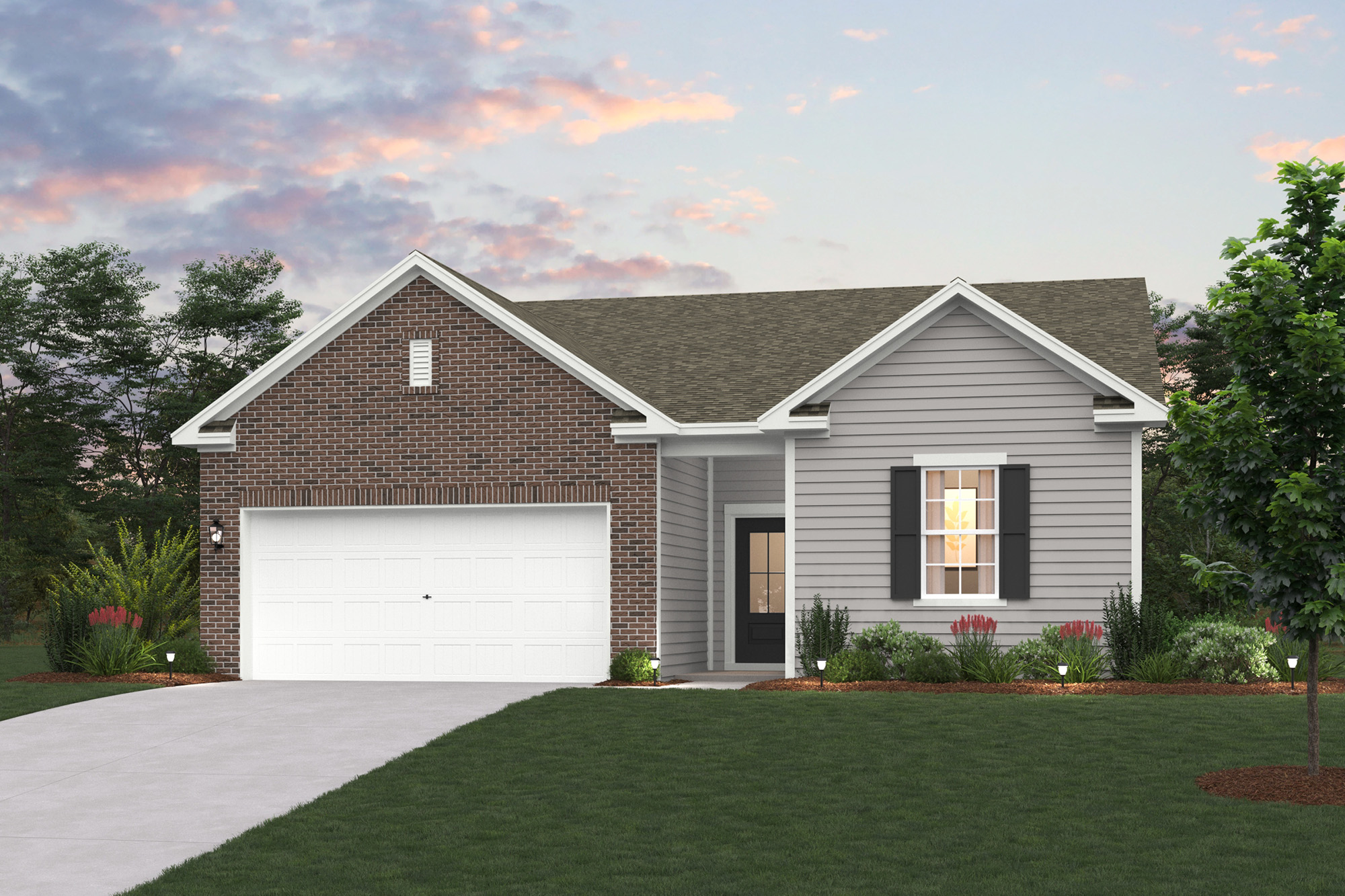 A house with a garage.