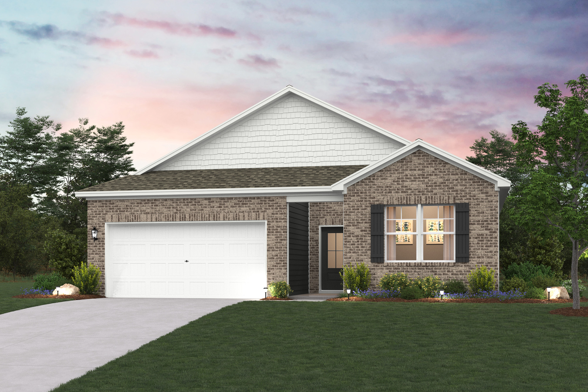 A house with a garage.