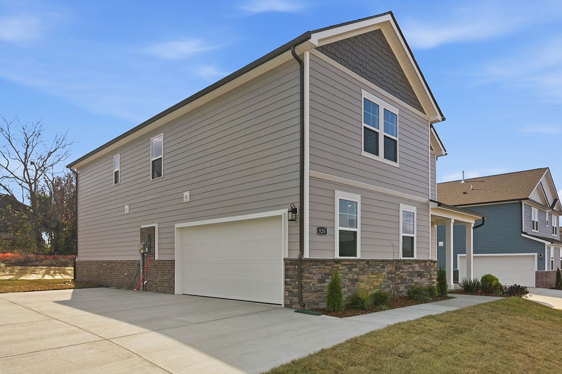 A house with a garage.