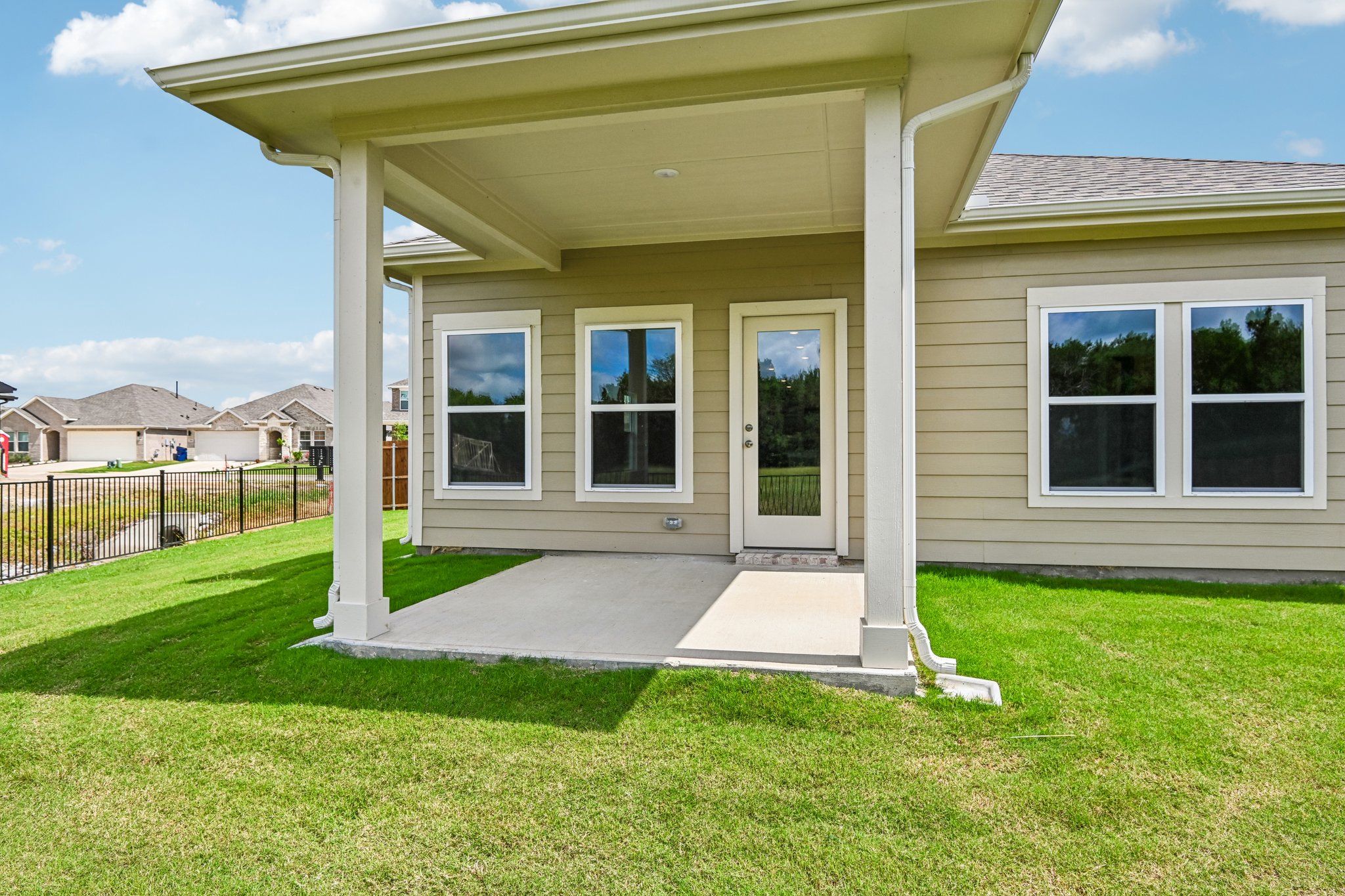 A house with a porch.