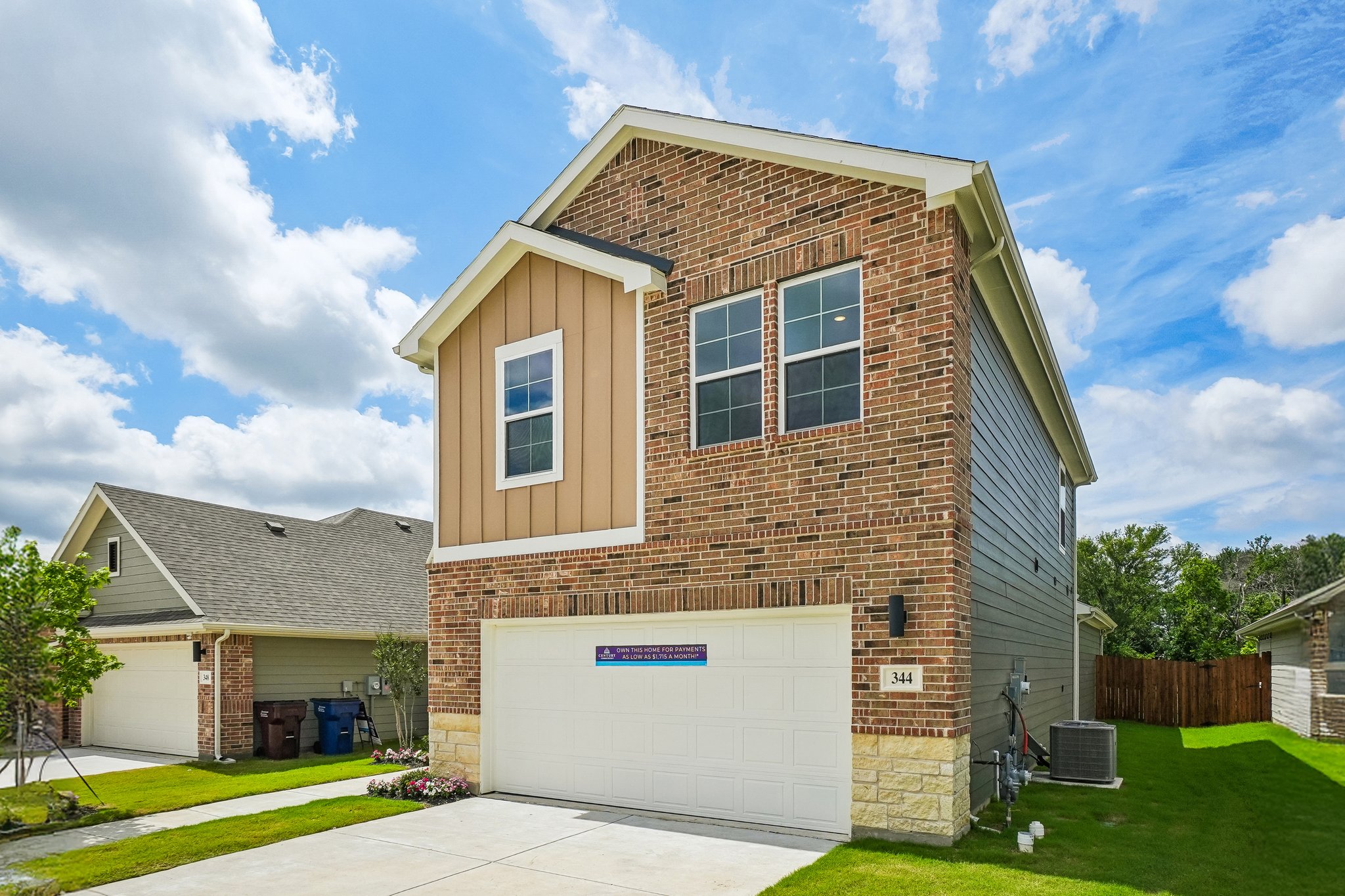 A house with a garage.