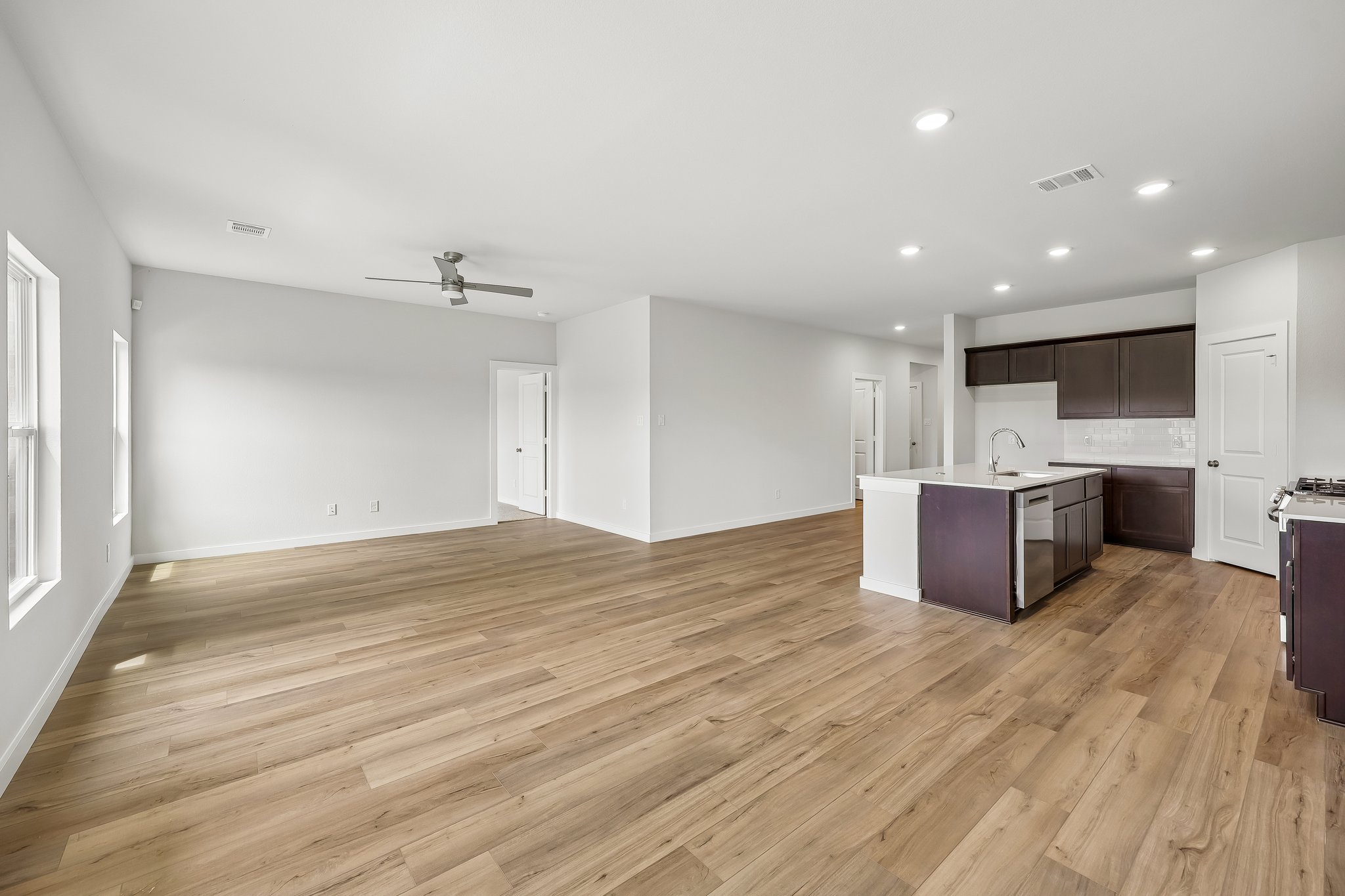 A large empty kitchen.