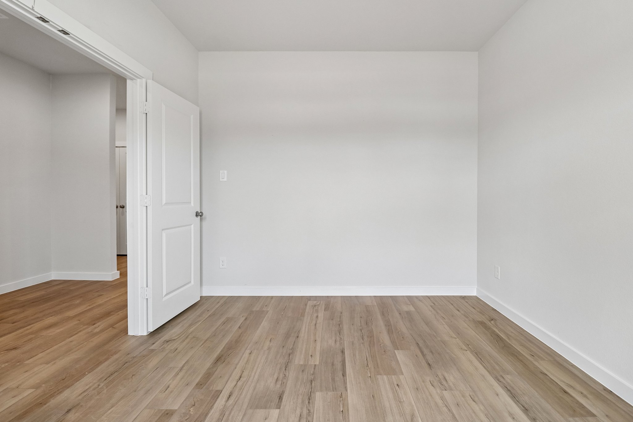 A room with white walls.