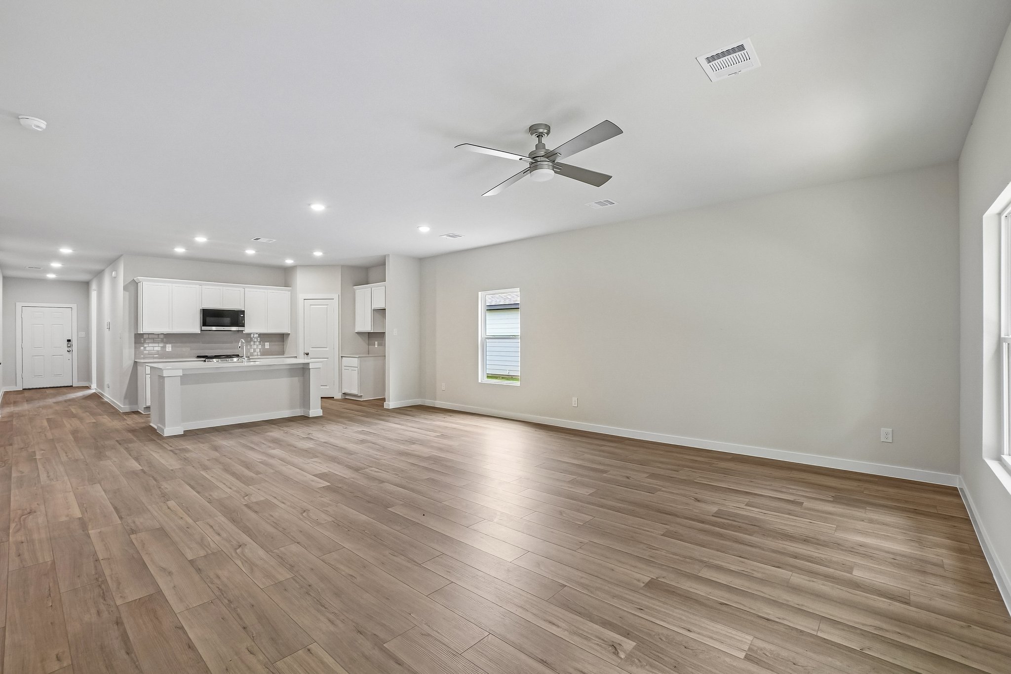 A large empty living room.