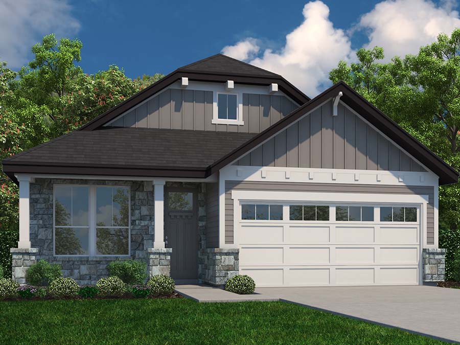 A house with a garage.