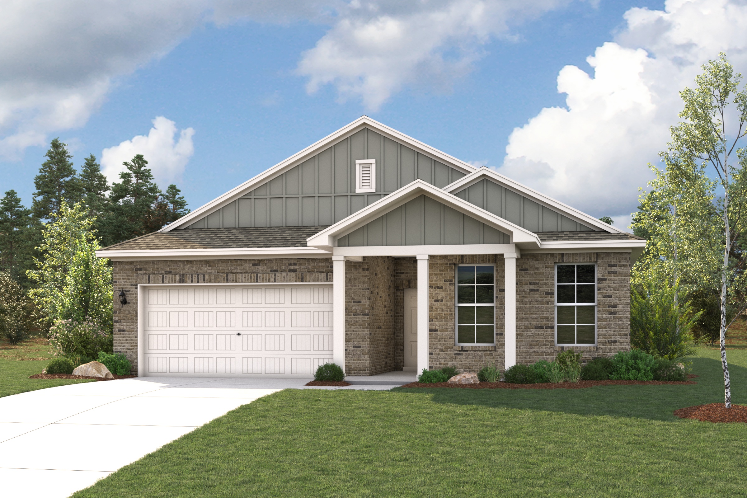 A house with a garage.