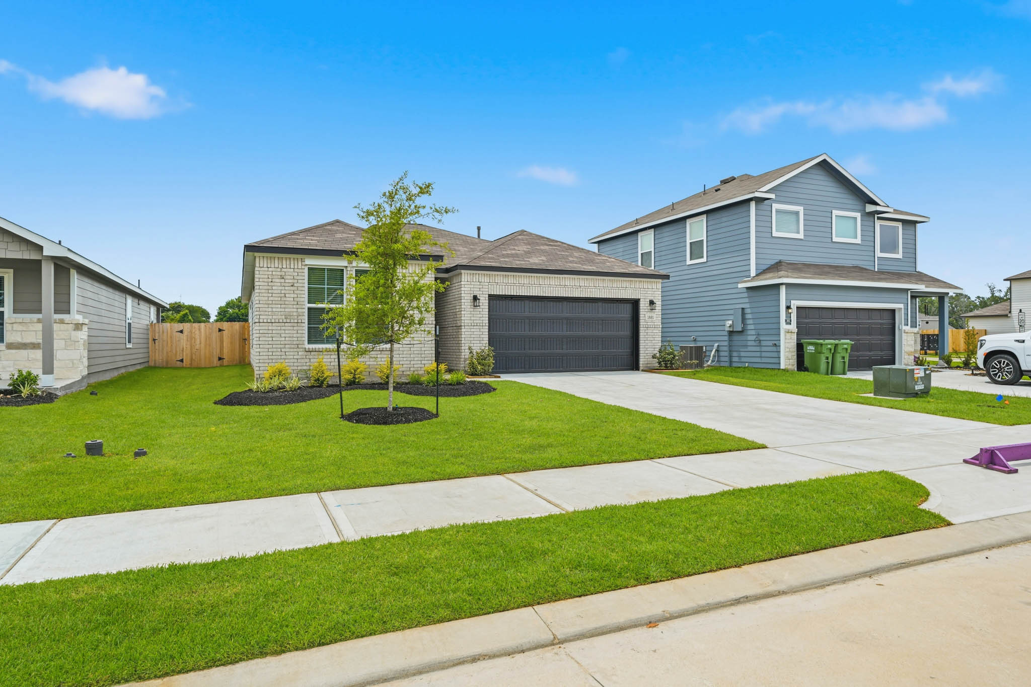 A house with a driveway.