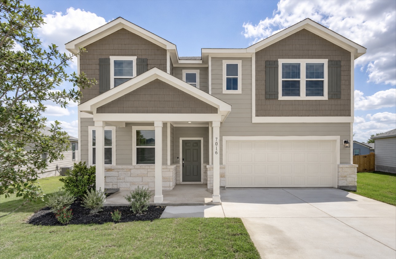 A house with a garage.