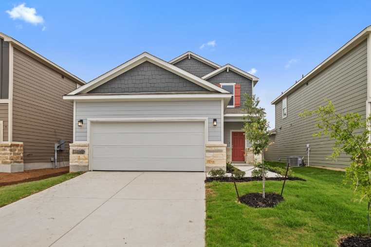 A house with a garage.