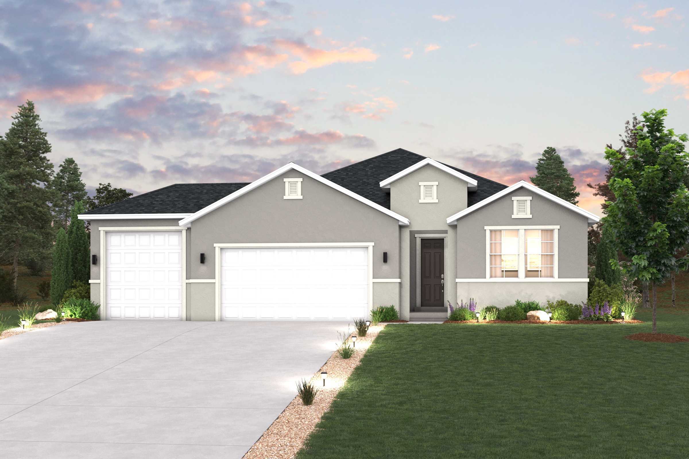 A house with a driveway.