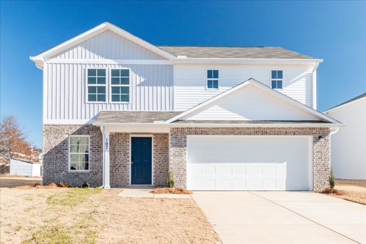 A house with a garage.