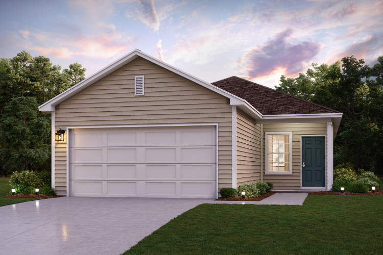 A house with a garage.