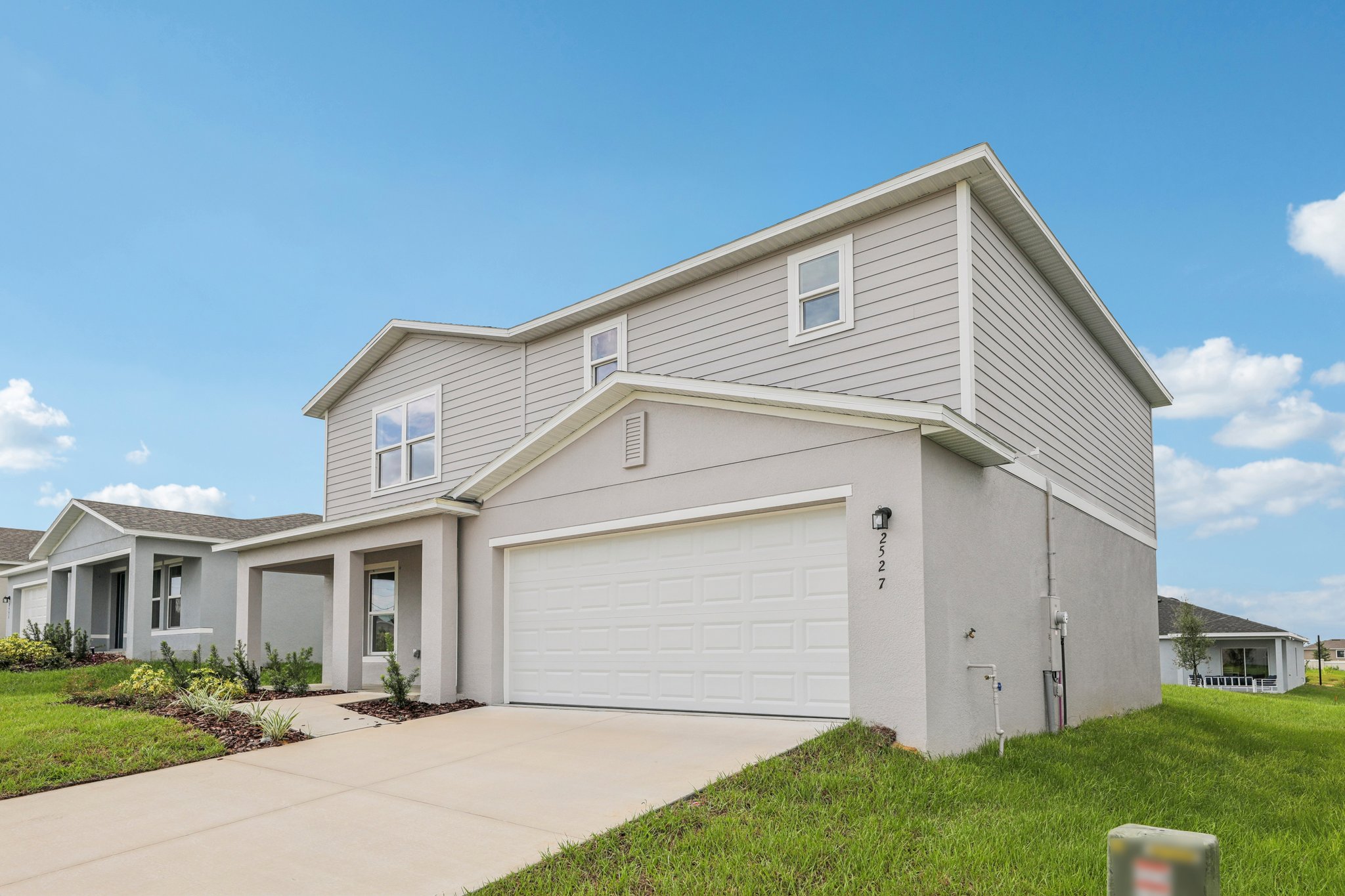 A house with a garage.