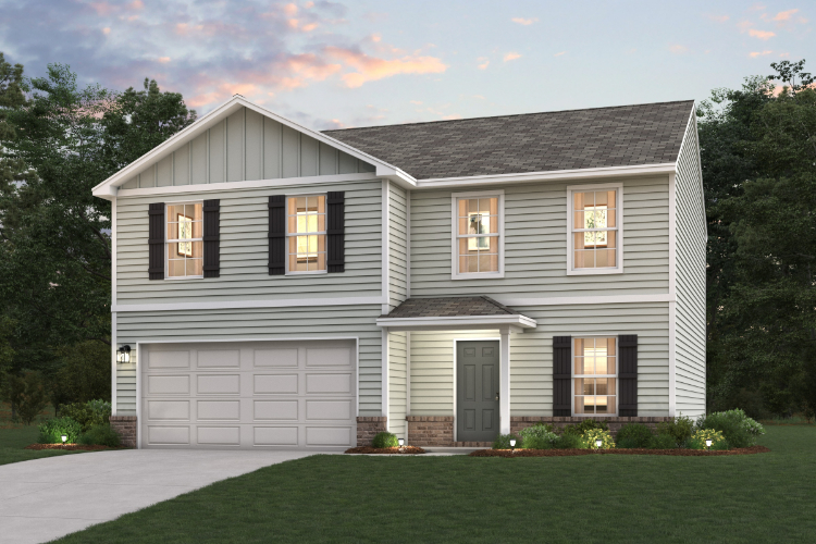 A house with a garage.